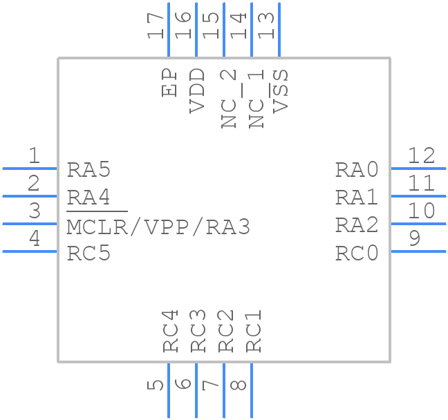 PIC16F1765-I/ML - Microchip - PCB symbol