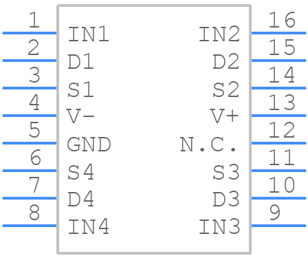 MAX326CPE+ - Analog Devices - PCB symbol