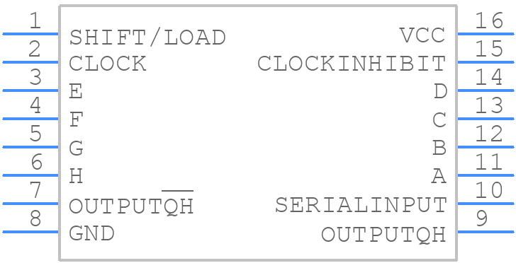 DM74LS165N - onsemi - PCB symbol