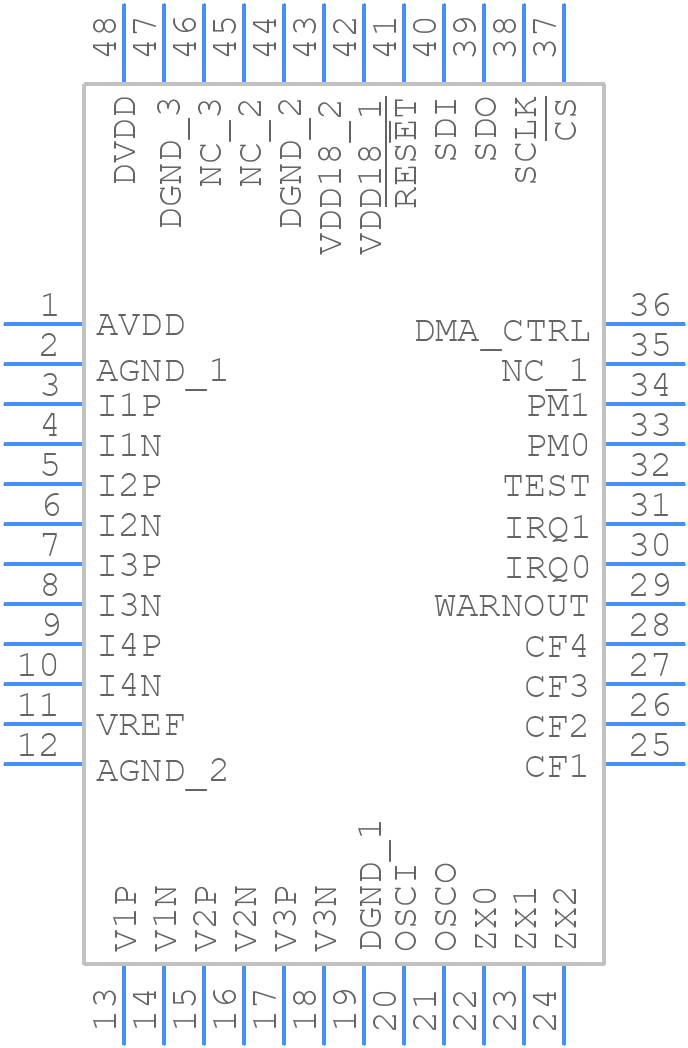 ATM90E36A-AU-Y - Microchip - PCB symbol