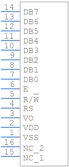 LCM-S01602DTR/M - Lumex - PCB symbol