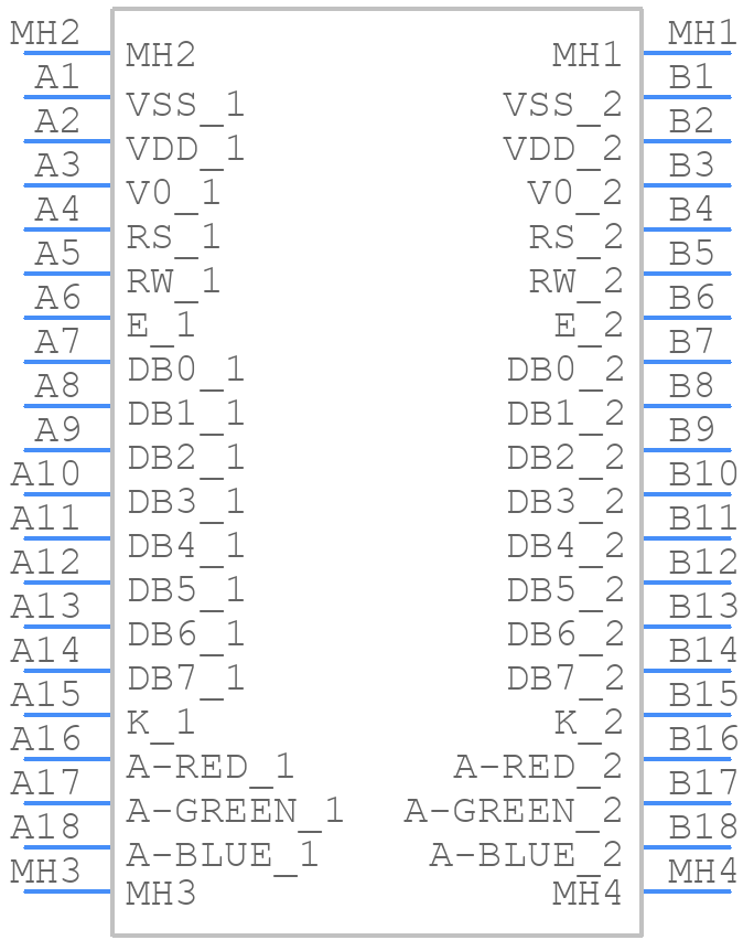 NHD-0216K1Z-NS(RGB)-FBW-REV1 - Newhaven Display - PCB symbol