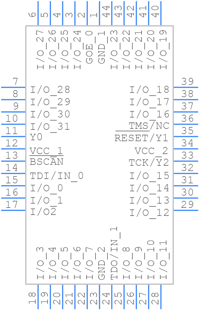 ISPLSI 2032VE-110LJ44 - Lattice Semiconductor - PCB symbol