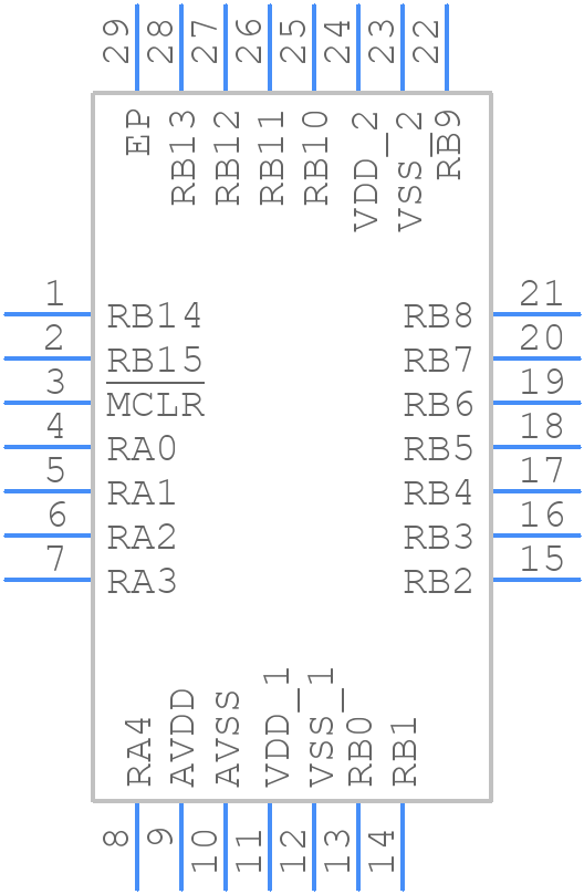 dsPIC33CK32MP102-E/2N - Microchip - PCB symbol
