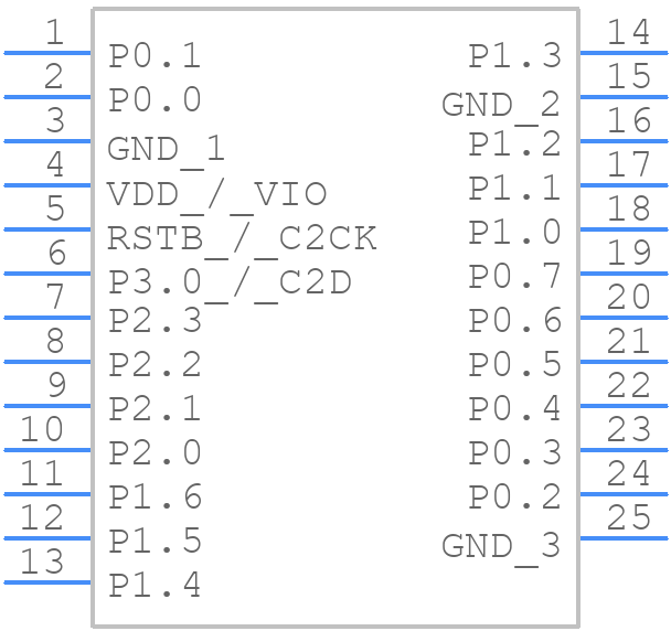 EFM8LB10F16E-B-QFN24 - Silicon Labs - PCB symbol