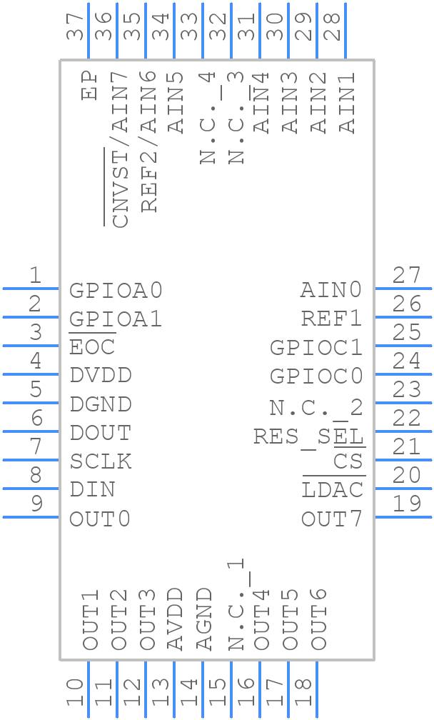 MAX1220BETX+T - Analog Devices - PCB symbol
