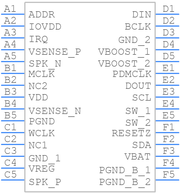 TAS2560YFFT - Texas Instruments - PCB symbol