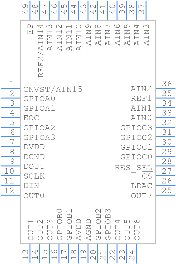 MAX1257BETM+T - Analog Devices - PCB symbol