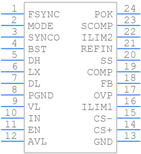 MAX8650EEG+T - Analog Devices - PCB symbol