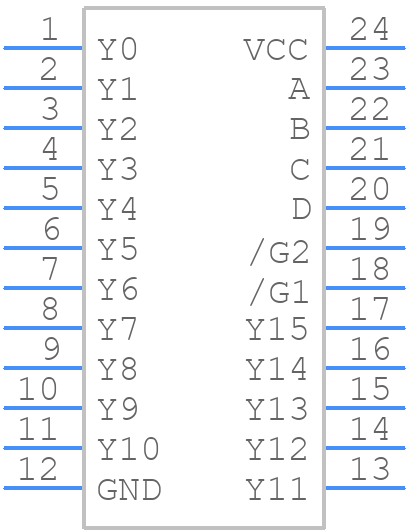 DM74LS154N - Texas Instruments - PCB symbol