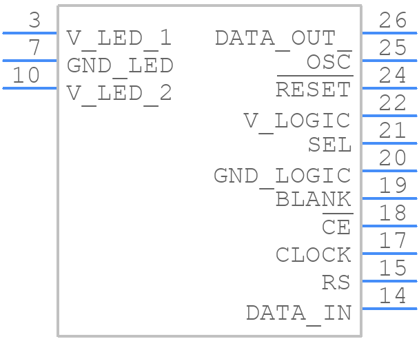 HCMS-2973 - Avago Technologies - PCB symbol