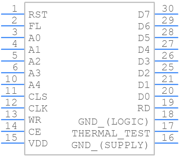 HDSP-2533 - Avago Technologies - PCB symbol