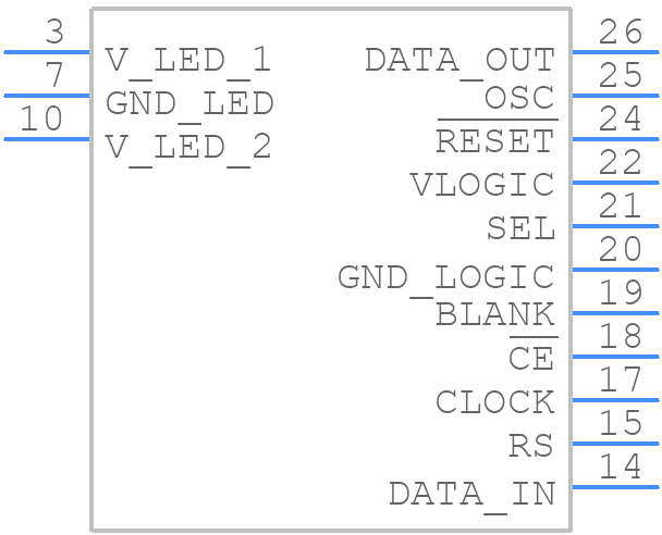 HCMS-2912 - Avago Technologies - PCB symbol