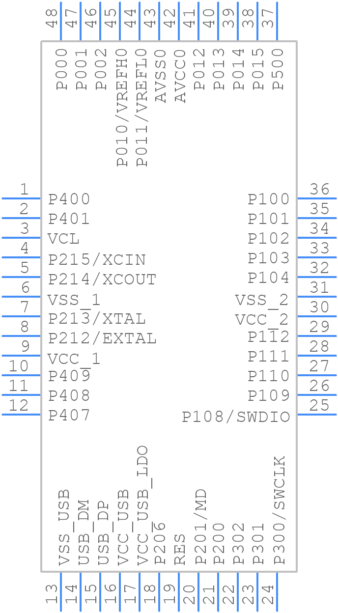 R7FS124763A01CFL - Renesas Electronics - PCB symbol