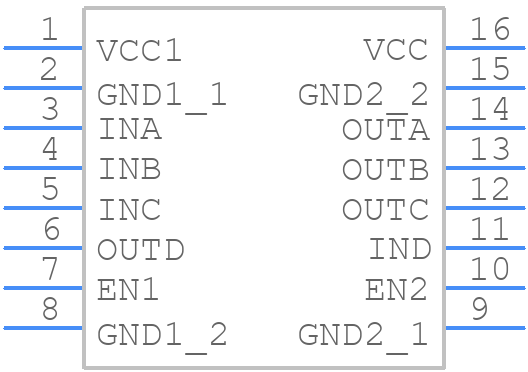 ISO7741DWR - Texas Instruments - PCB symbol