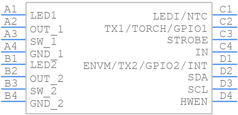 LM3554TMX/NOPB - Texas Instruments - PCB symbol