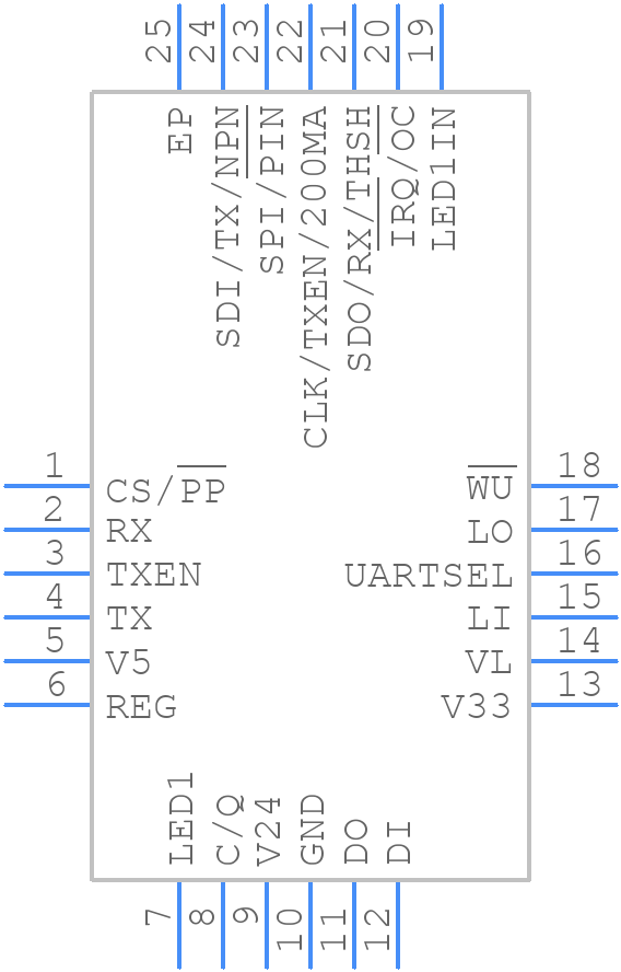 MAX14827AATG+ - Analog Devices - PCB symbol