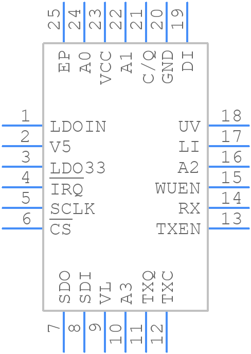 MAX14824GTG+ - Analog Devices - PCB symbol