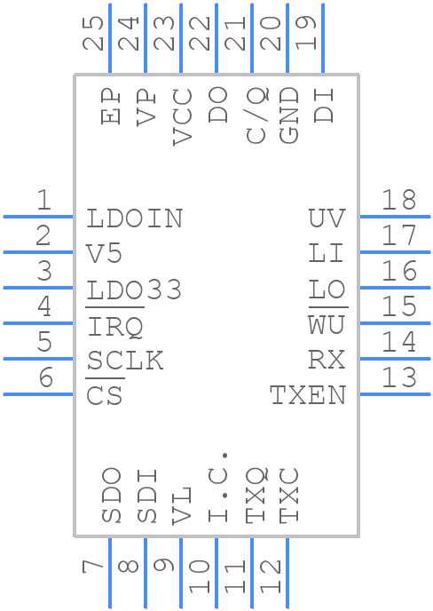 MAX14820ETG+ - Analog Devices - PCB symbol