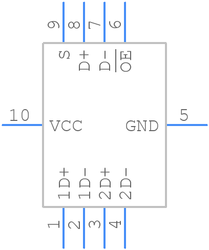 TS3USB221AQRSERQ1 - Texas Instruments - PCB symbol
