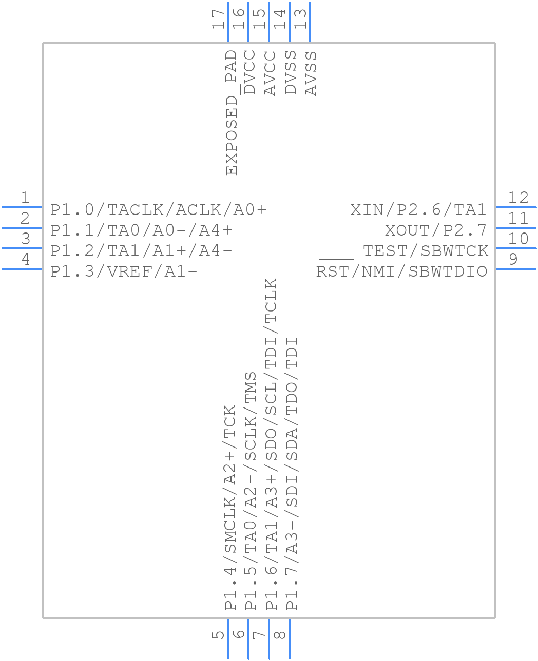 MSP430F2013IRSAT - Texas Instruments - PCB symbol