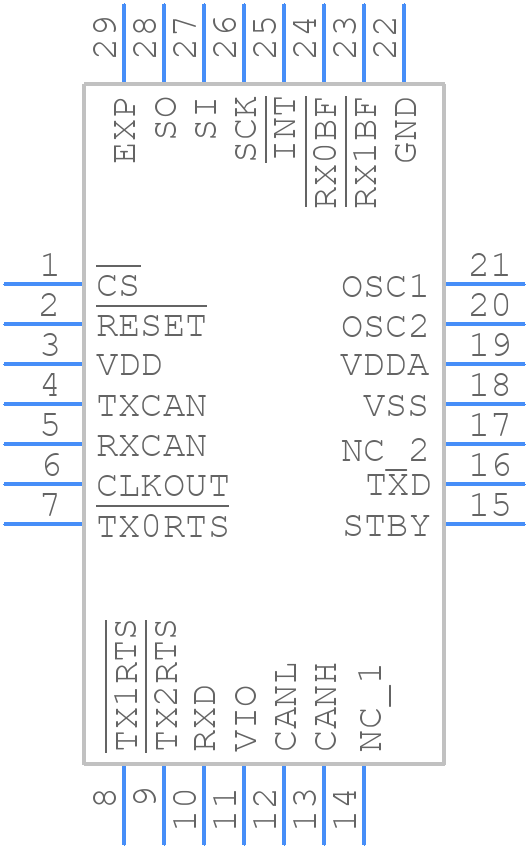 MCP25625T-E/ML - Microchip - PCB symbol