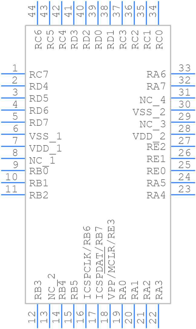 PIC18F46K40-I/PT - Microchip - PCB symbol