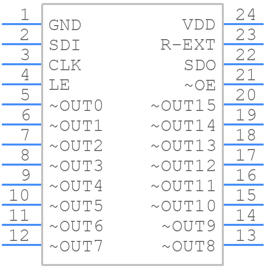 TLC5925IDWRG4 - Texas Instruments - PCB symbol