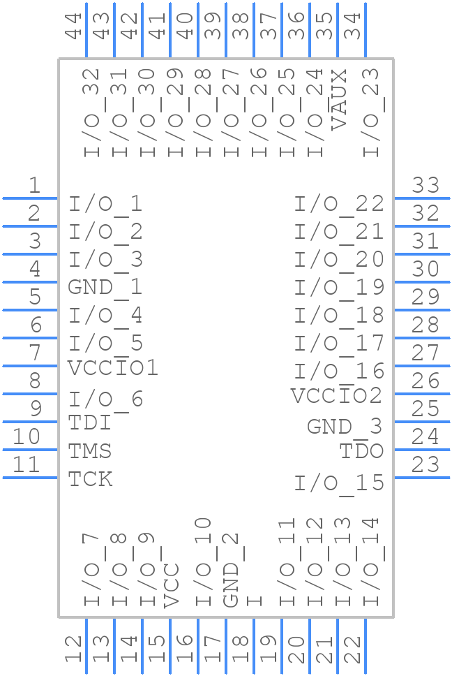 XC2C32A-6VQG44C - AMD - PCB symbol
