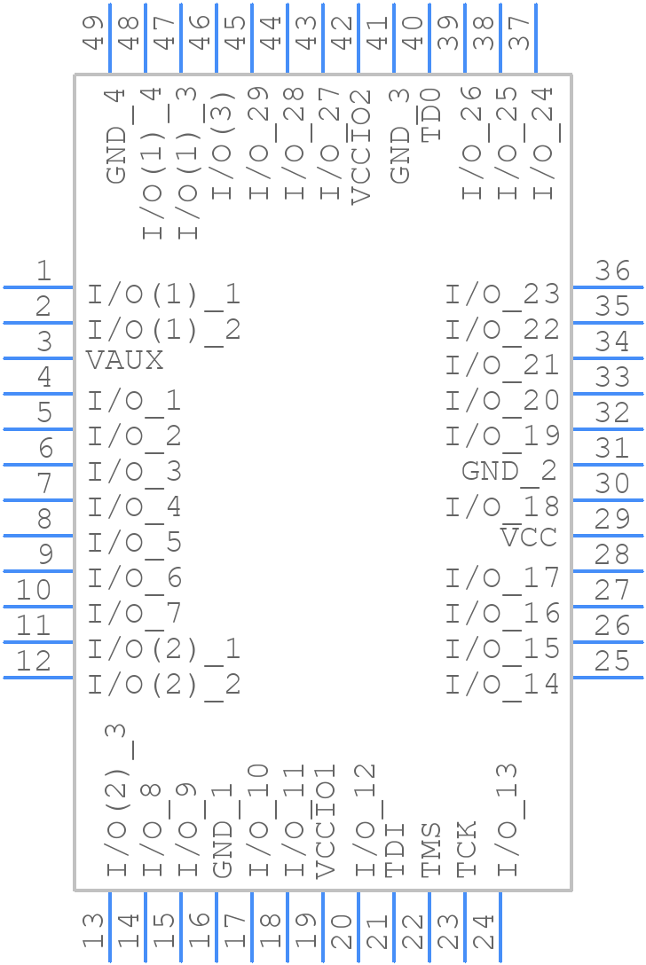 XC2C64A-7QFG48C - AMD - PCB symbol