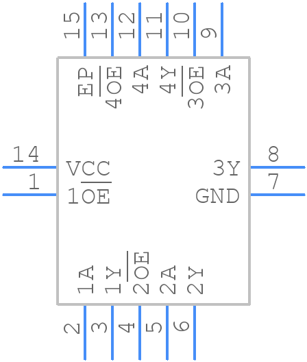 SN74LV4T125RGYR - Texas Instruments - PCB symbol