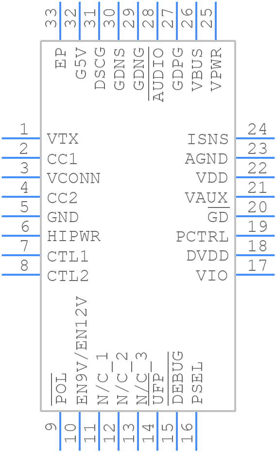 TPS25741RSMT - Texas Instruments - PCB symbol