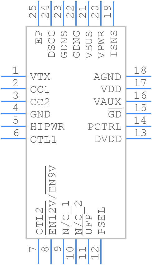 TPS25740RGET - Texas Instruments - PCB symbol