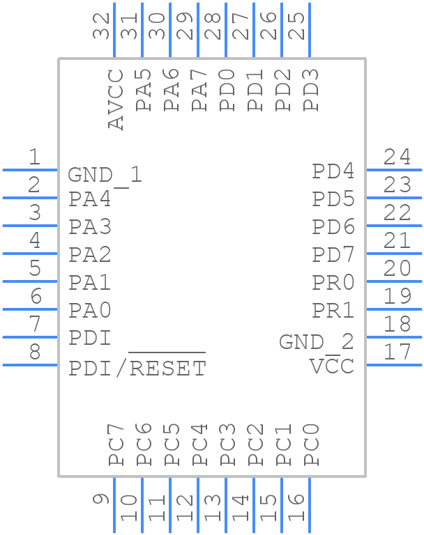 ATXMEGA8E5-AUR - Microchip - PCB symbol
