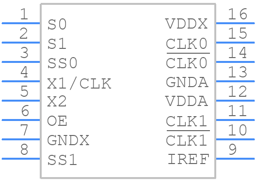 PI6C557-03LEX - Diodes Incorporated - PCB symbol