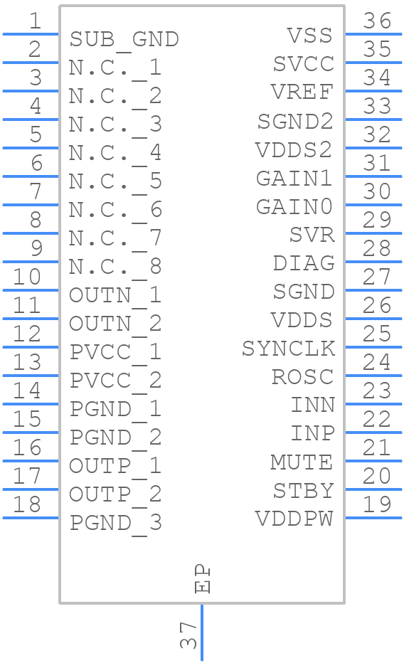 TDA7498MV - STMicroelectronics - PCB symbol