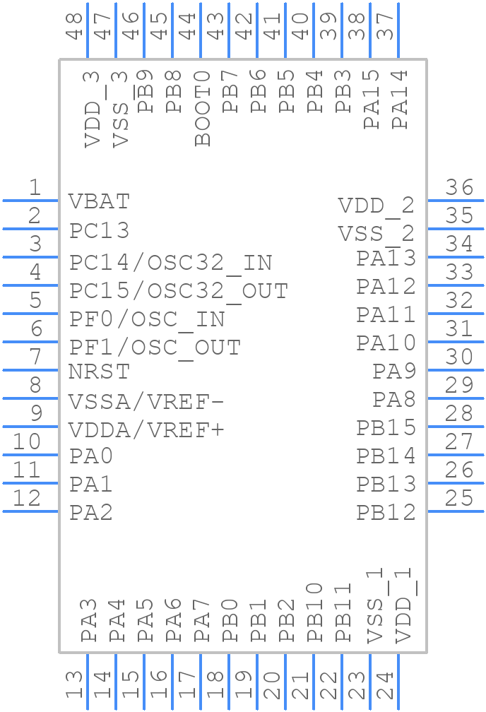 STM32F303C6T6 - STMicroelectronics - PCB symbol