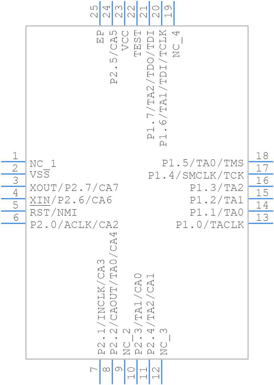 MSP430F2121IRGET - Texas Instruments - PCB symbol