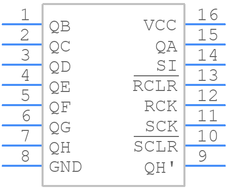 74HC594D(BJ) - Toshiba - PCB symbol