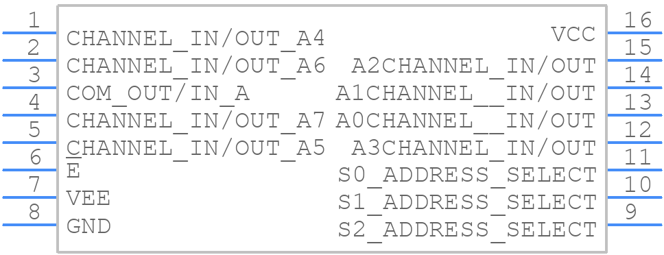 CD74HCT4051ME4 - Texas Instruments - PCB symbol
