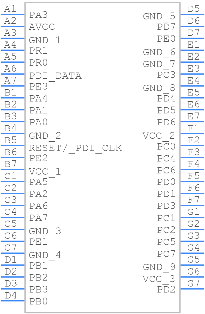 ATXMEGA16A4U-CU - Microchip - PCB symbol