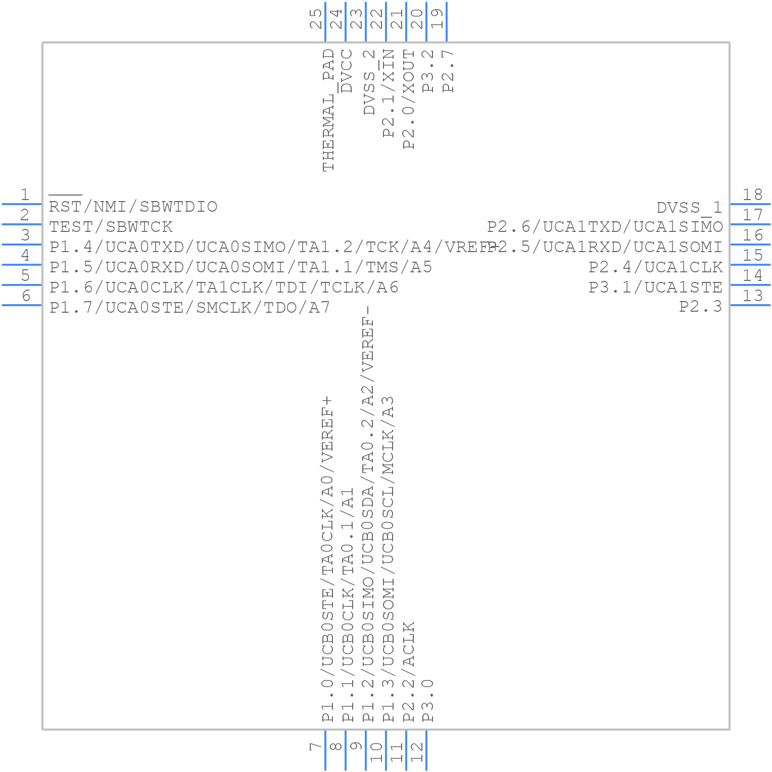 MSP430FR2433IRGER - Texas Instruments - PCB symbol