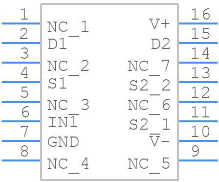 DG304ACWE+T - Analog Devices - PCB symbol