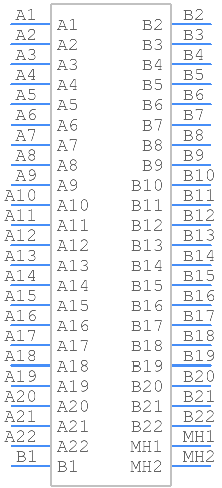 PCN10-44P-2.54DS(72) - Hirose - PCB symbol