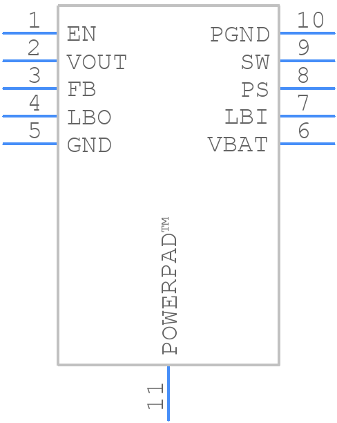 TPS61026DRCRG4 - Texas Instruments - PCB symbol