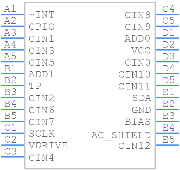 AD7147A-1ACBZ500R7 - Analog Devices - PCB symbol