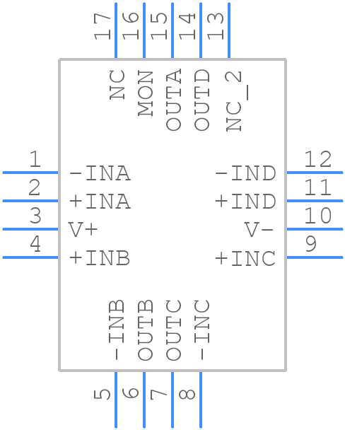 ADA4091-4ACPZ-R2 - Analog Devices - PCB symbol