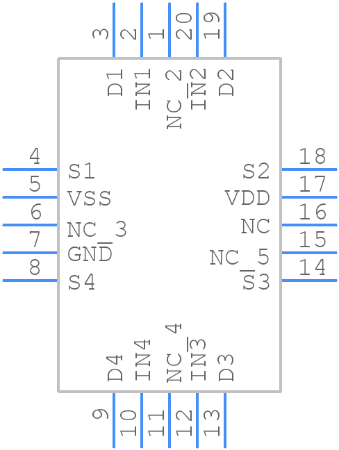 ADG201AKPZ-REEL - Analog Devices - PCB symbol
