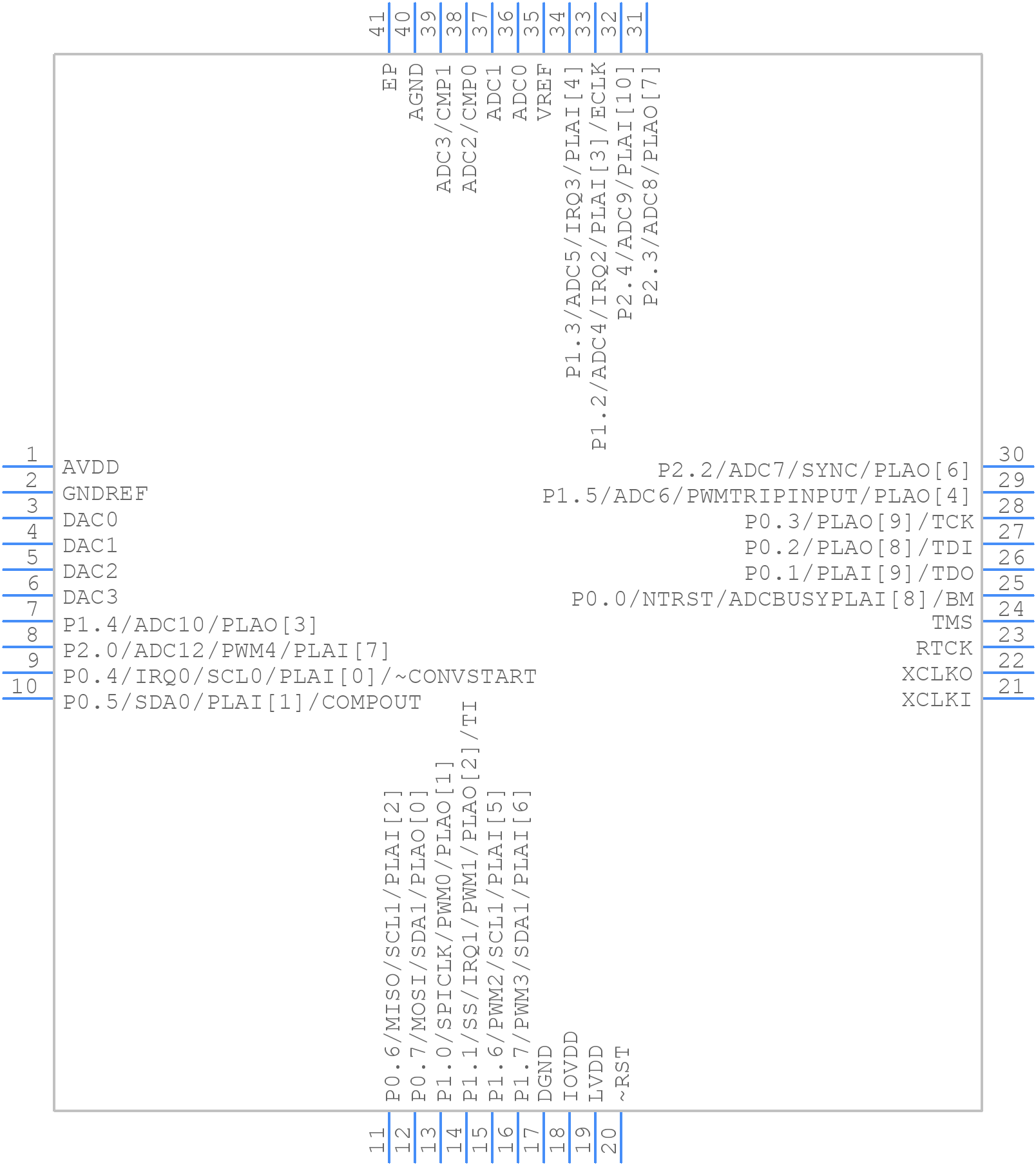 ADUC7023BCP6Z62IRL - Analog Devices - PCB symbol