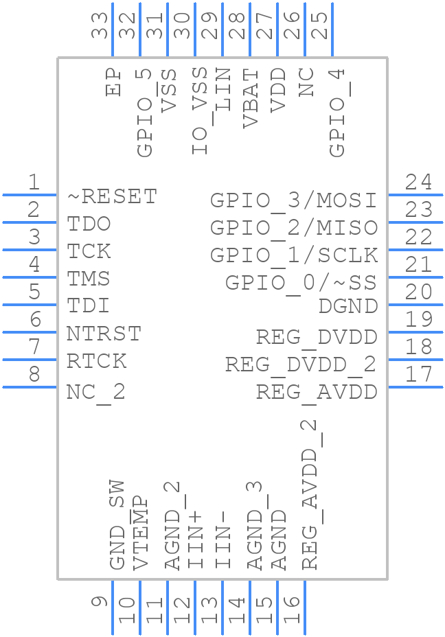 ADUC7039BCP6Z - Analog Devices - PCB symbol
